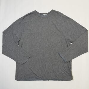 James Perse Shirt Mens XXL Heather Gray Long Sleeve Soft Crewneck Made in Japan